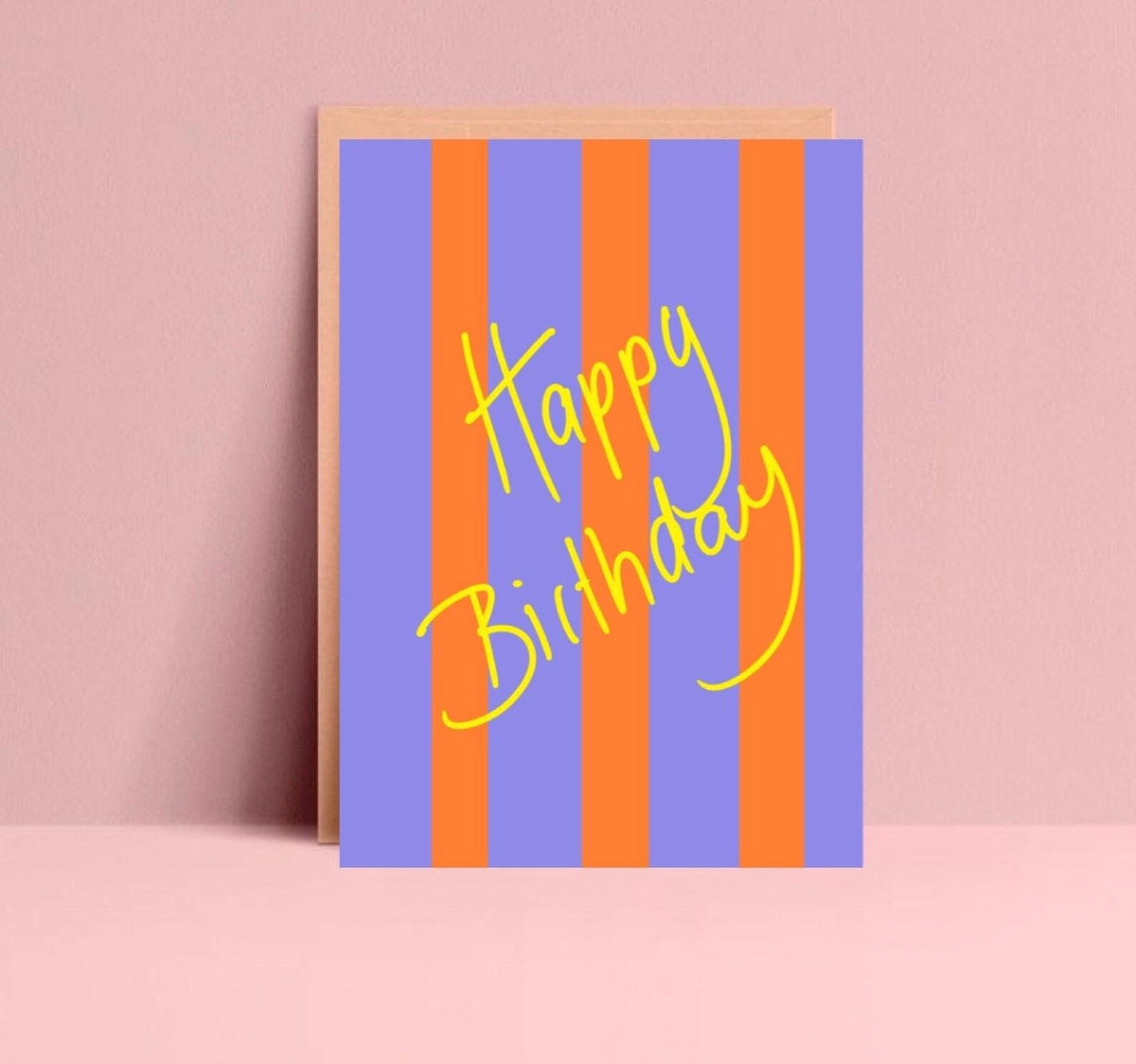 Postkarte | Happy Birthday (stripes)