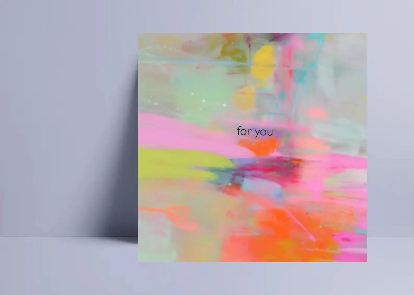 Postkarte | „for you" bunt quadratisch